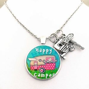 Happy lover’s Camper Relax  Cabochon  Necklace